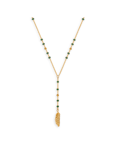 Collier Acier Jaune Boules