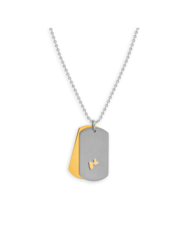 Collier Acier Bicolore...