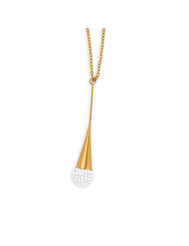 Collier Acier Motif Cristal