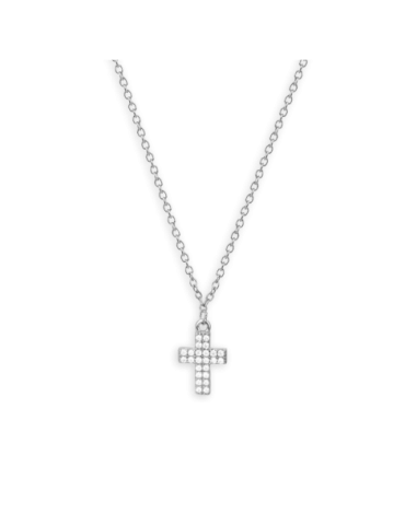 Collier Argent Rhodié Croix...