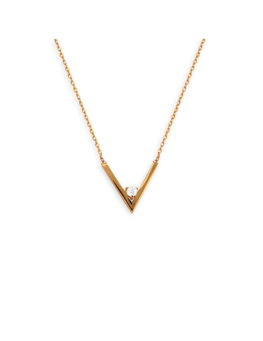 Collier Plaqué Or Zirconium
