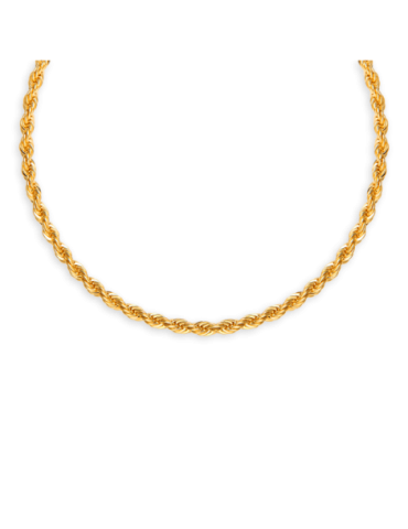 Collier Plaqué Or Maille Corde