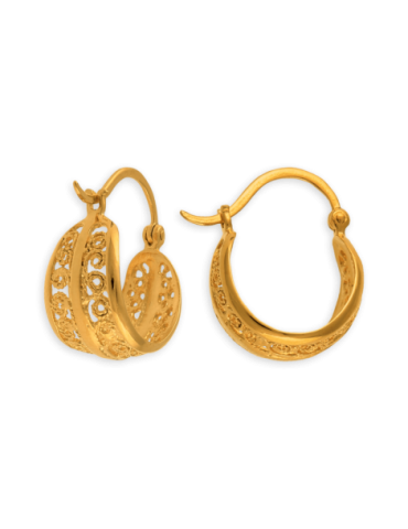 Créoles Plaqué Or Filigrane