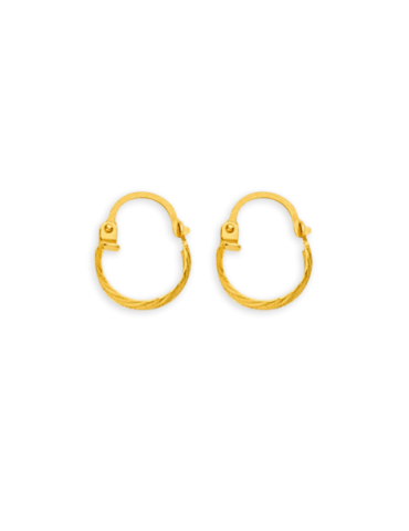 Créoles Or 9 carats Striées