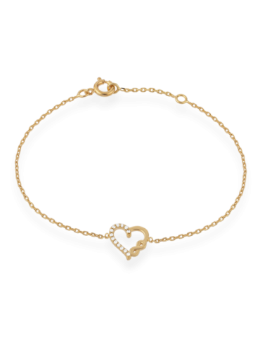 Bracelet Plaqué Or Cœur Infini