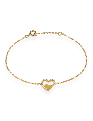 Bracelet Plaqué Or Cœur
