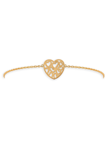 Bracelet Plaqué Or Cœur Ajouré
