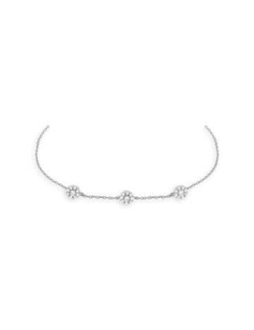 Bracelet Argent Rhodié Fleurs