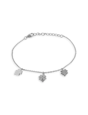 Bracelet Argent Rhodié Trèfles