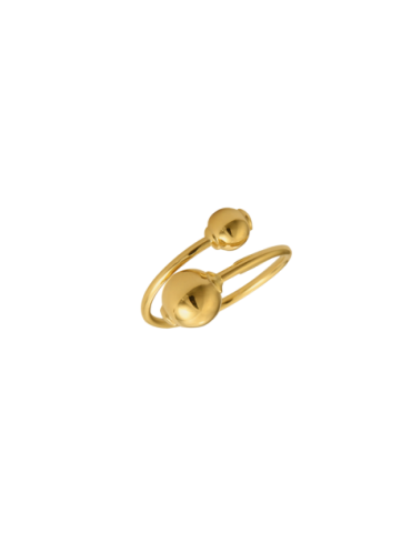 Bague Or 9 Carats 2 Boules...