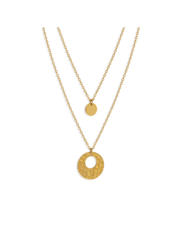 Collier Acier Jaune Double...