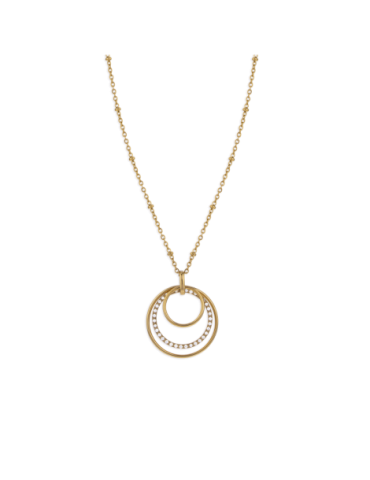 Collier Acier Jaune Pendant...