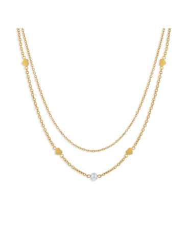 Collier Acier Jaune Double...