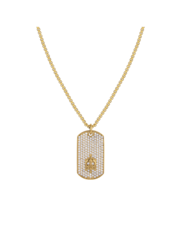 Collier Acier Dore Pendant...