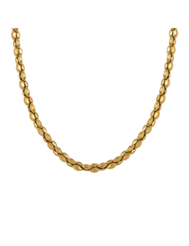 Collier Acier Maille Grain...