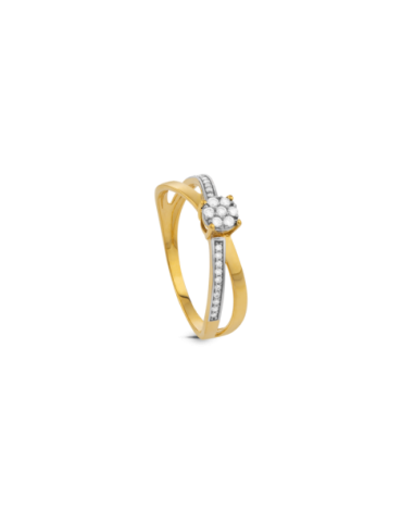 Bague Or 18 carats Bicolore...