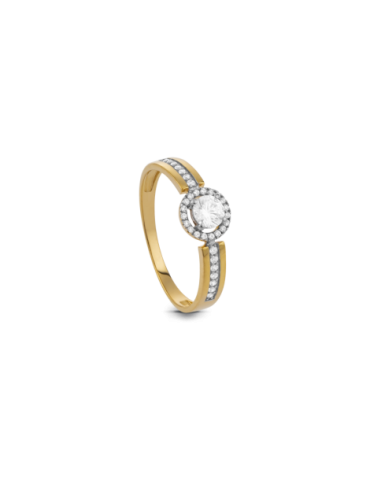 Bague Or 9 caratset Zirconias