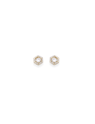 Boucles d'Oreilles Hexagone...