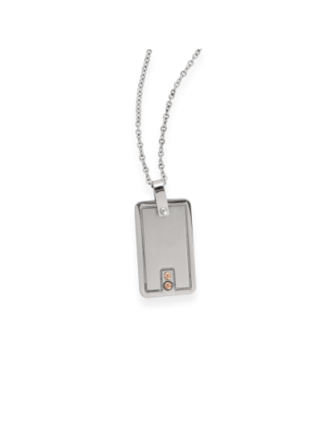 Collier Callas Acier Plaque...